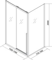 Душевой уголок Veconi Premium Trento PTC-SP-30G 120x80, профиль брашированное золото, стекло прозрачное
