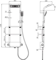 Душевая стойка AQUAme AQM8003B черная
