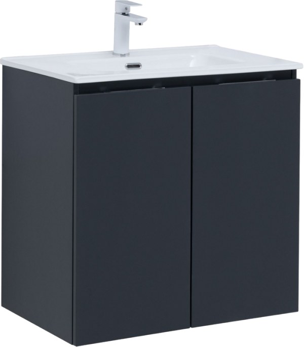 Тумба под раковину Aquanet Алвита 70 подвесная, антрацит