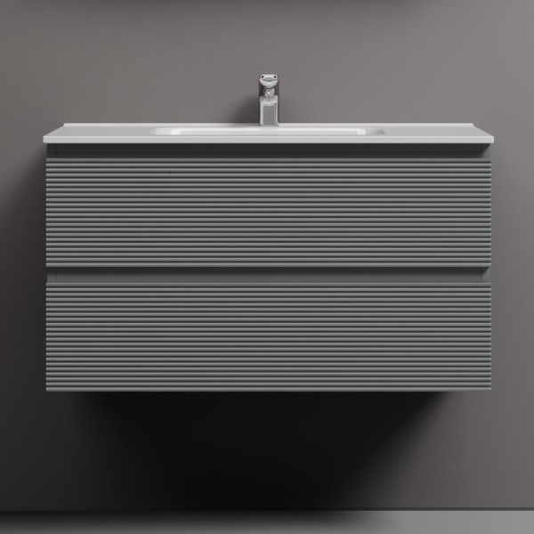 Тумба с раковиной Sancos Folk 90 ergraut soft, раковина CN7002