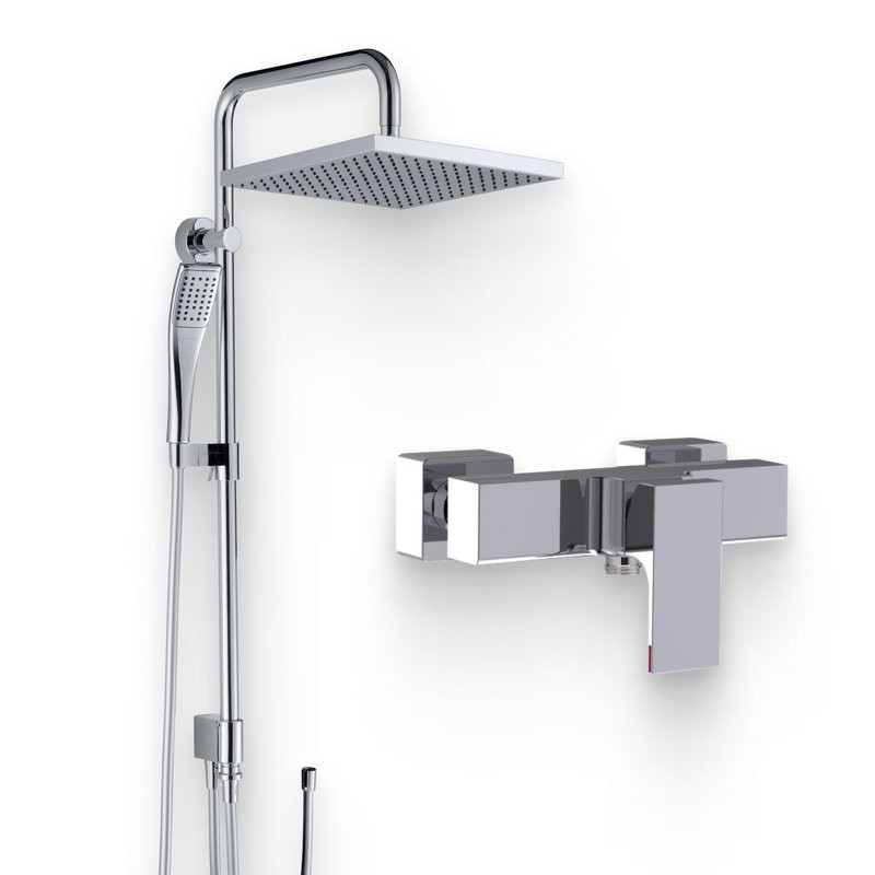 Душевой комплект Смеситель для душа Jacob Delafon Strayt E45371-CP + Стойка Eo E11716-CP