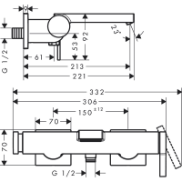 Смеситель для ванны с душем Hansgrohe Tecturis E 73420000 хром