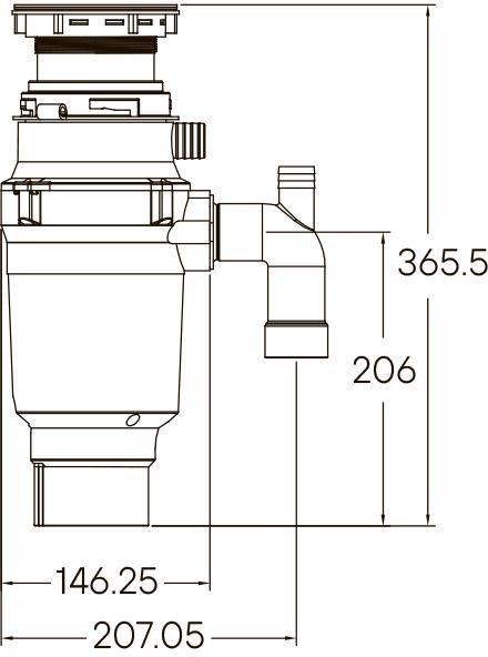 Комплект Мойка Paulmark Gera 60 PM205546-GR серый + Измельчитель Intenso
