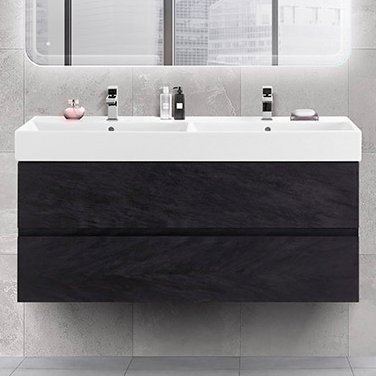 Тумба с раковиной Cezares Molveno 46 120 nero, с раковиной Cezares CZR-MIL-120-2-LVB