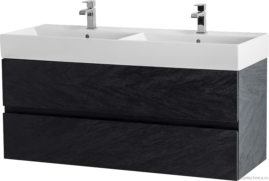 Тумба с раковиной Cezares Molveno 46 120 nero, с раковиной Cezares CZR-MIL-120-2-LVB