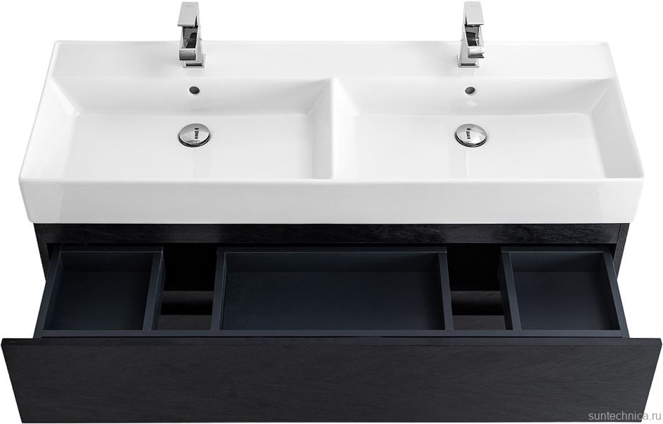 Тумба с раковиной Cezares Molveno 46 120 nero, с раковиной Cezares CZR-MIL-120-2-LVB
