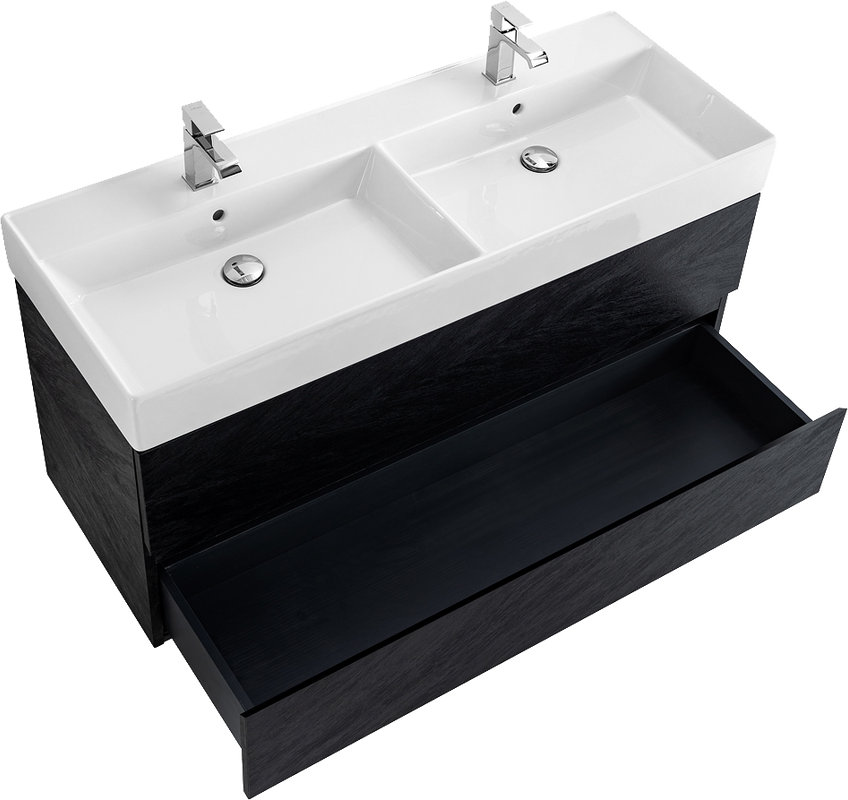 Тумба с раковиной Cezares Molveno 46 120 nero, с раковиной Cezares CZR-MIL-120-2-LVB