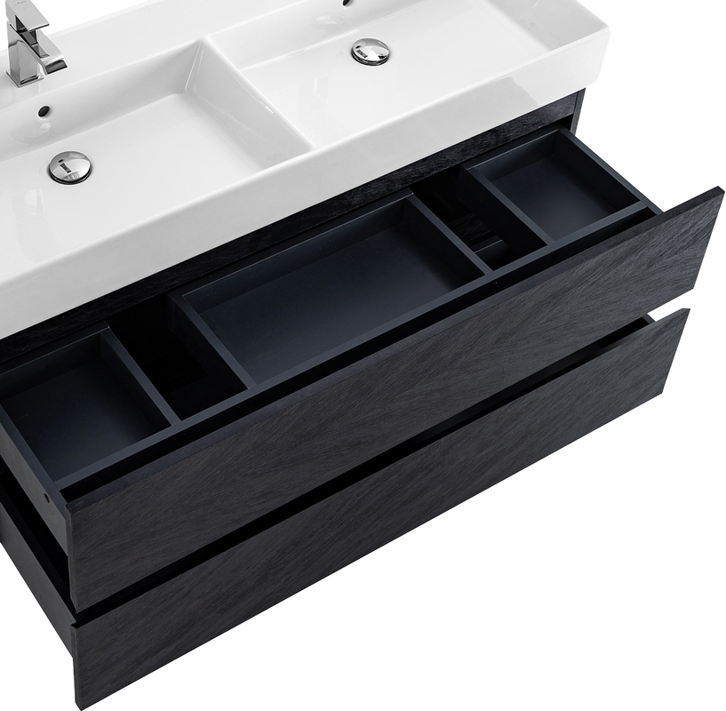 Тумба с раковиной Cezares Molveno 46 120 nero, с раковиной Cezares CZR-MIL-120-2-LVB