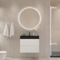 Мебель для ванной комнаты BelBagno Marino 60 подвесная, bianco opaco, черная раовина