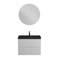 Мебель для ванной комнаты BelBagno Marino 60 подвесная, bianco opaco, черная раовина