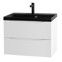 Мебель для ванной комнаты BelBagno Marino 60 подвесная, bianco opaco, черная раовина