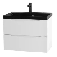 Мебель для ванной комнаты BelBagno Marino 60 подвесная, bianco opaco, черная раовина
