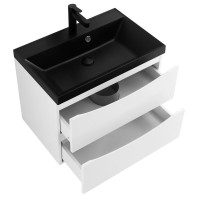 Мебель для ванной комнаты BelBagno Marino 60 подвесная, bianco opaco, черная раовина