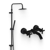 Душевой комплект Смеситель Damixa RedBlu Neo Classic 241000000 + Стойка Scandinavian Pure 936000300, черная матовая