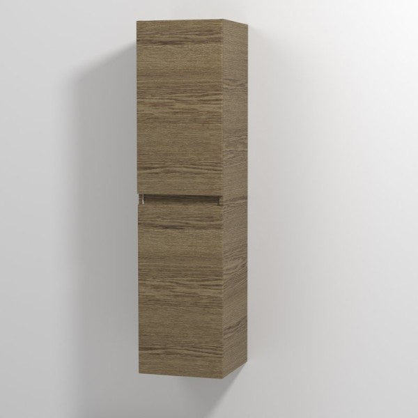 Шкаф пенал для ванной Vod-Ok Best 35 L, с бельевой корзиной, подвесной, крымский дуб