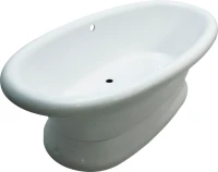 Ванна из искусственного камня Marmo Bagno Аззуро 180x90 см, отдельностоящая, белая, овальная