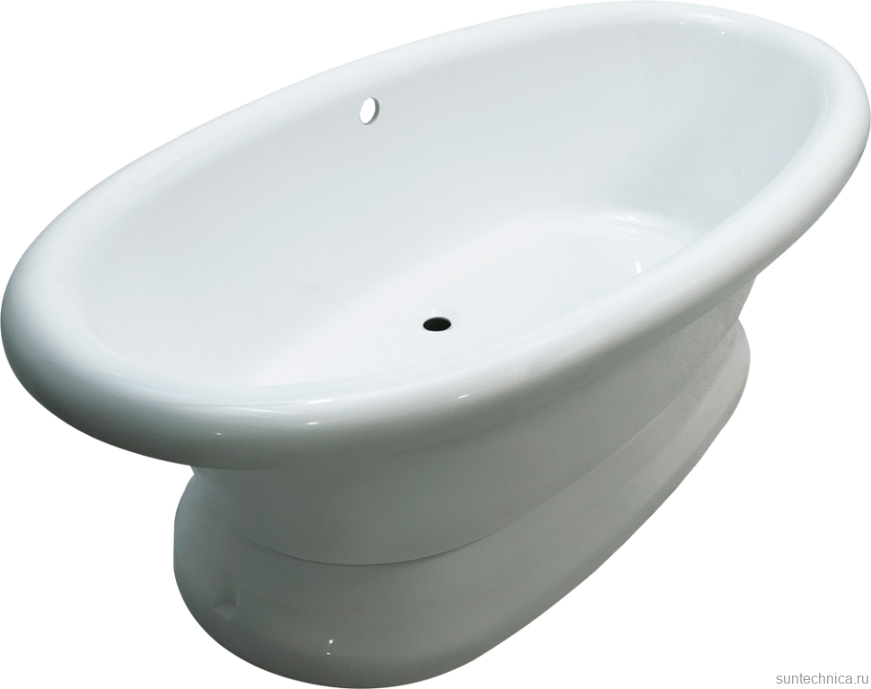 Ванна из искусственного камня Marmo Bagno Аззуро 180x90 см, отдельностоящая, белая, овальная