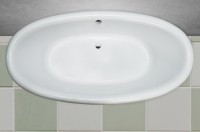 Ванна из искусственного камня Marmo Bagno Аззуро 180x90 см, отдельностоящая, белая, овальная