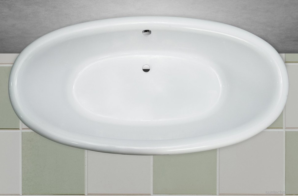 Ванна из искусственного камня Marmo Bagno Аззуро 180x90 см, отдельностоящая, белая, овальная