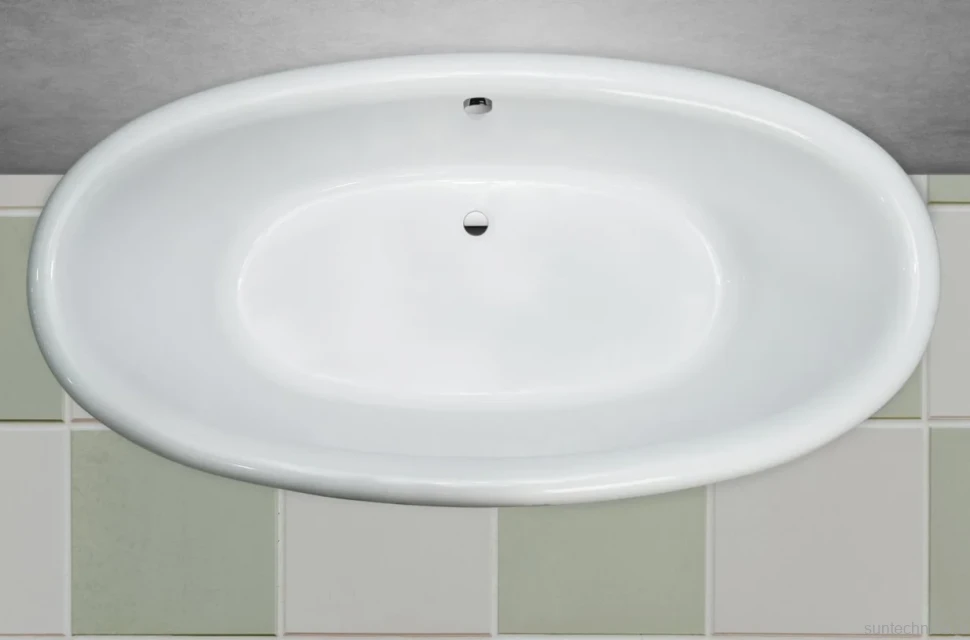 Ванна из искусственного камня Marmo Bagno Аззуро 180x90 см, отдельностоящая, белая, овальная
