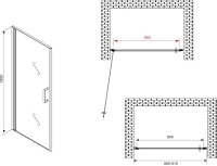 Душевая дверь в нишу Abber Sonnenstrand AG04090B 90 см, профиль черный, стекло прозрачное
