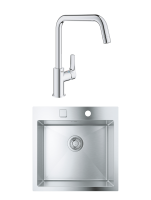 Комплект Мойка Grohe K800 31583SD1 нержавеющая сталь + Смеситель Eurosmart
