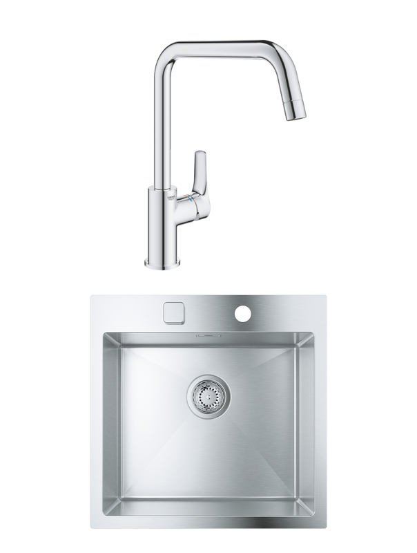 Комплект Мойка Grohe K800 31583SD1 нержавеющая сталь + Смеситель Eurosmart