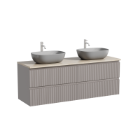 Тумба с раковиной Sancos Snob R 140 doha soft, столешница бежевая TT140A2X, раковина CN6009MH