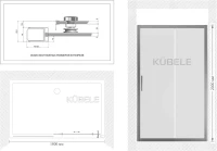Душевая дверь в нишу Kubele DE019 D2-CLN-BR 180 см, профиль бронза