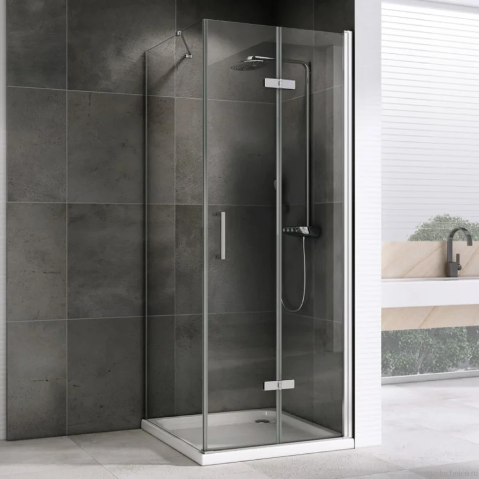 Душевой уголок Abber Zart AG08070P-S101 70х100, профиль хром, стекло прозрачное