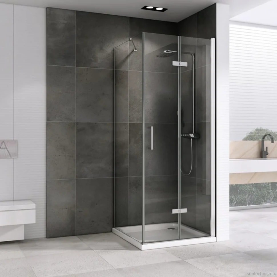 Душевой уголок Abber Zart AG08070P-S101 70х100, профиль хром, стекло прозрачное