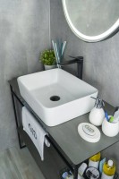 Накладная раковина GID Geometrico N9103 48 глянцевая белая, прямоугольная, фаянс