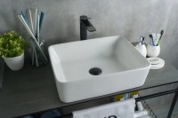 Накладная раковина GID Geometrico N9103 48 глянцевая белая, прямоугольная, фаянс