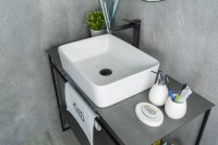 Накладная раковина GID Geometrico N9103 48 глянцевая белая, прямоугольная, фаянс