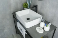 Накладная раковина GID Geometrico N9103 48 глянцевая белая, прямоугольная, фаянс