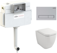 Комплект Lavinia Boho Унитаз приставной One 33024060 + Крышка-сиденье One 33290200 с микролифтом + Бачок скрытого монтажа RelFix 38020010 + Кнопка RelFix 380501MC