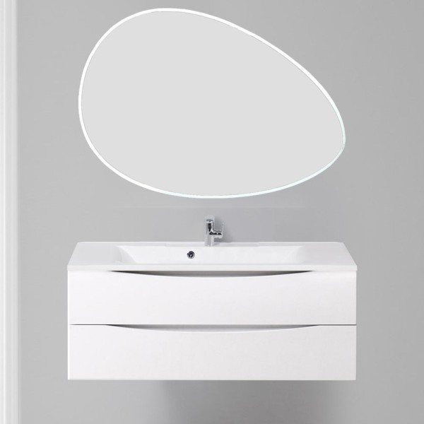 Мебель для ванной комнаты BelBagno Marino 120 bianco lucido, зеркало STWORKI Скаген