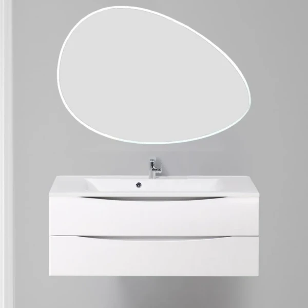 Мебель для ванной комнаты BelBagno Marino 120 bianco lucido, зеркало STWORKI Скаген