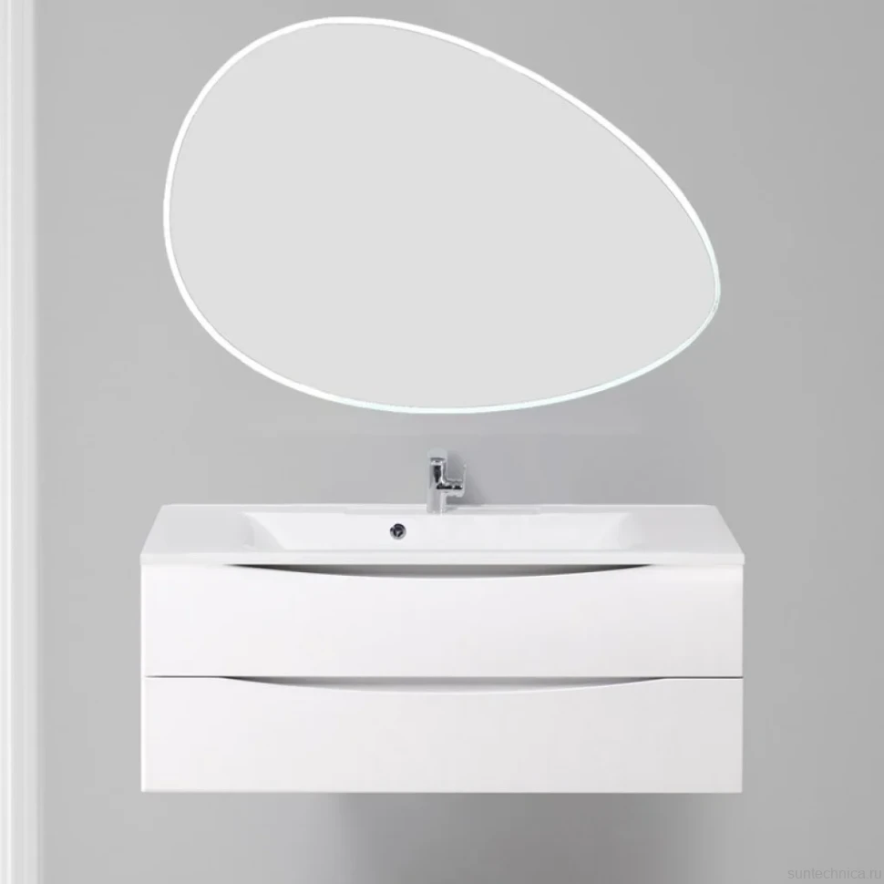 Мебель для ванной комнаты BelBagno Marino 120 bianco lucido, зеркало STWORKI Скаген