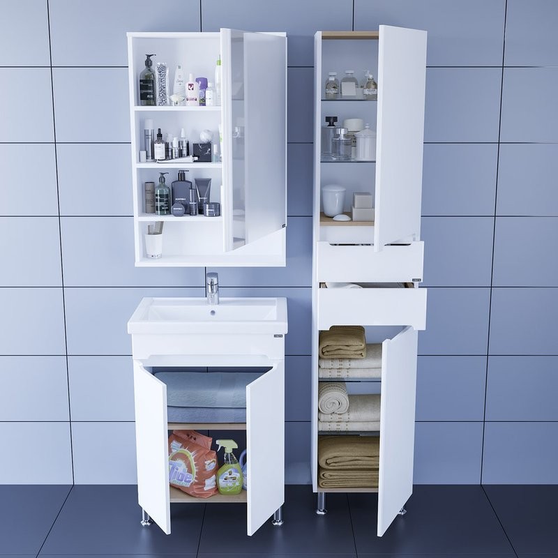 Мебель для ванной комнаты СаНта Лондон 60 напольная, 2 дверцы