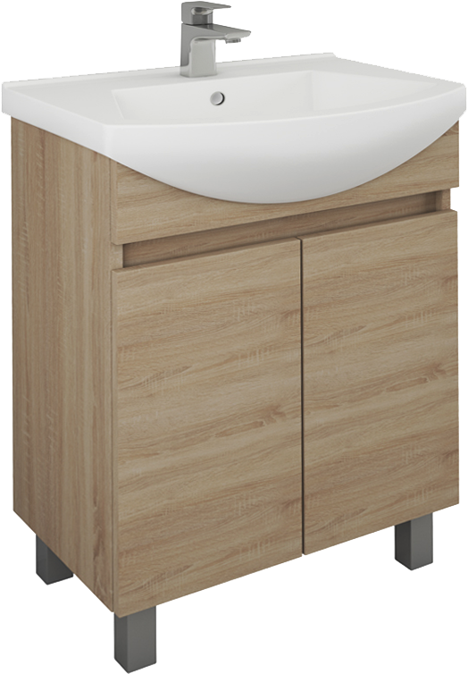 Тумба под раковину Owl 1975 Eland 65, напольная, дуб сонома