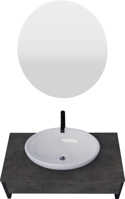 Мебель для ванной комнаты 1MarKa Grunge Loft 80 бетон темно-серый