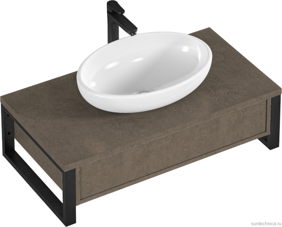 Мебель для ванной комнаты 1MarKa Grunge Loft 80 бетон темно-серый