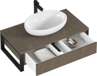 Мебель для ванной комнаты 1MarKa Grunge Loft 80 бетон темно-серый