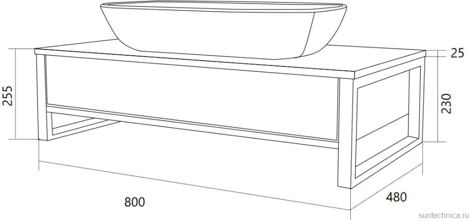 Мебель для ванной комнаты 1MarKa Grunge Loft 80 бетон темно-серый