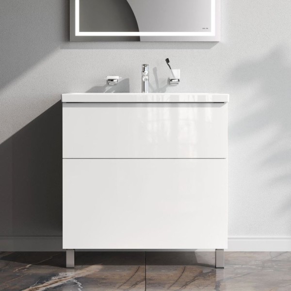 Тумба под раковину без столешницы AM.PM Gem 80 напольная, 2 ящика, белый глянец