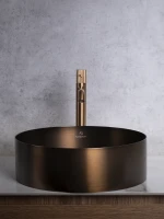 Накладная раковина AltroBagno Luna 001004 BrAn 40 состаренная бронза, круглая, нержавеющая сталь