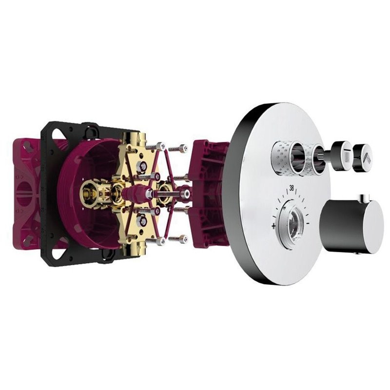 Смеситель для душа с термостатом на 2 потребителя, комплект, хром AQM8802CR