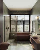 Душевая перегородка Maybahglass MGD-696-6ш 79 см, профиль черный, стекло бронза