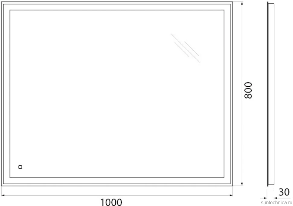 Зеркало BelBagno SPC-GRT-1000-800-LED-TCH